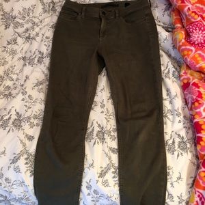 olive green high waisted skinny jeans